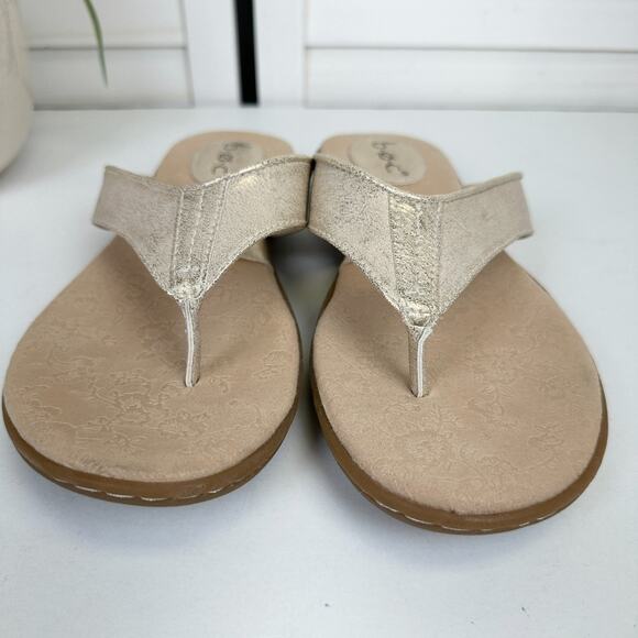 BOC Born Concept Gold‎ Faux Vegan Leather Flip Flop Thong Sandal Comfort Shoe 9M - Picture 4 of 9